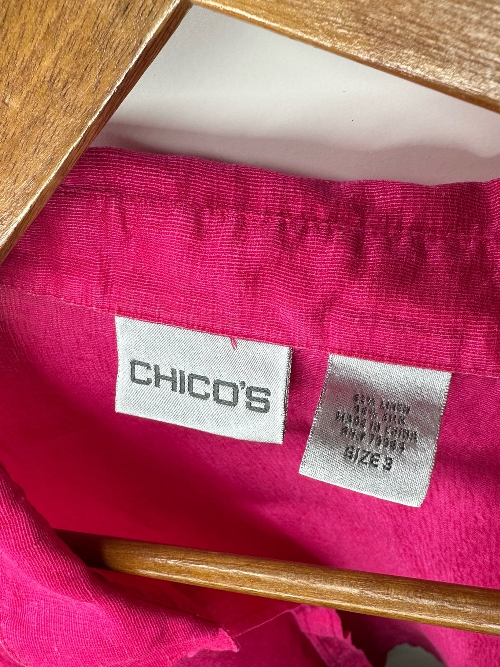 Chico’s Linen Silk Blend Down Shirt Size 3/XL - Picture 4 of 7